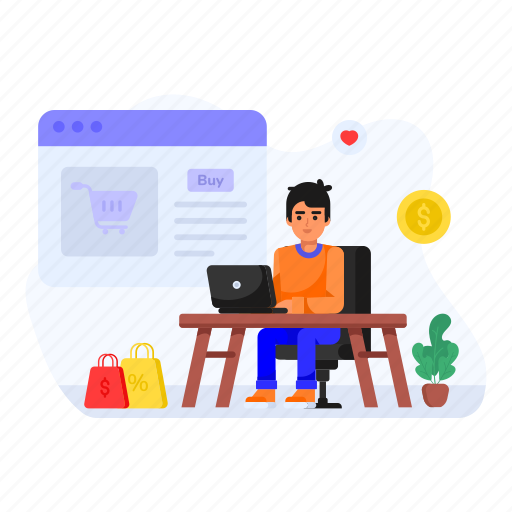 Web shopping, online buy, online shopping, ecommerce, online purchase illustration - Download on Iconfinder