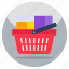 shopping basket, shopping bucket, grocery basket, grocery bucket, commerce 