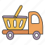 shopping truck, vehicle, delivery, shopping basket, shipping 