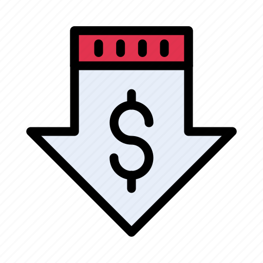 Arrow, decrease, dollar, down, shopping icon - Download on Iconfinder