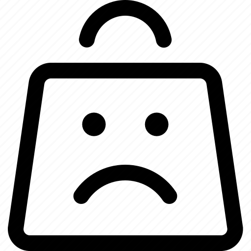 Shopping, bag, sad, frown, face icon - Download on Iconfinder