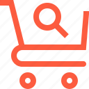 cart, goods, loupe, product, search, shopping, trolley