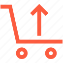 shopping, top, trolley, up, upload, wagon