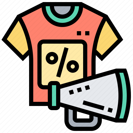 Discounts, megaphone, product, sale, shirt icon - Download on Iconfinder