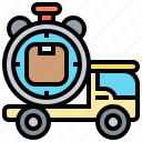 delivery, express, fast, timer, truck