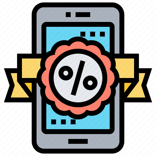 Badge, mobile, offers, percent, sale icon - Download on Iconfinder