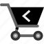 arrow, back, cart, left, shop 