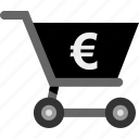 cart, euro, money, pay, sale, sign 