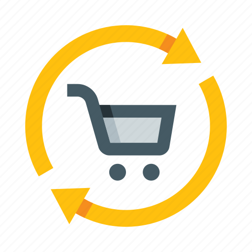 Shopping, cart, basket, shop, turning, ecommerce, reload icon - Download on Iconfinder