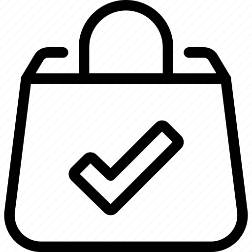 Bag, check, checkmark, shopping, success icon - Download on Iconfinder
