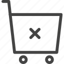 shopping cart, cancel, delete, remove, trolley