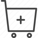 shopping cart, add, trolley, buy, create, plus, new