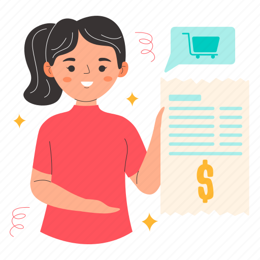 Bill, receipt, invoice, transaction, money, shopping, grocery illustration - Download on Iconfinder