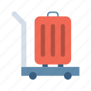 luggage cart, storage bag, shopping cart, briefcase, hand bag, backpack, baggage, basket
