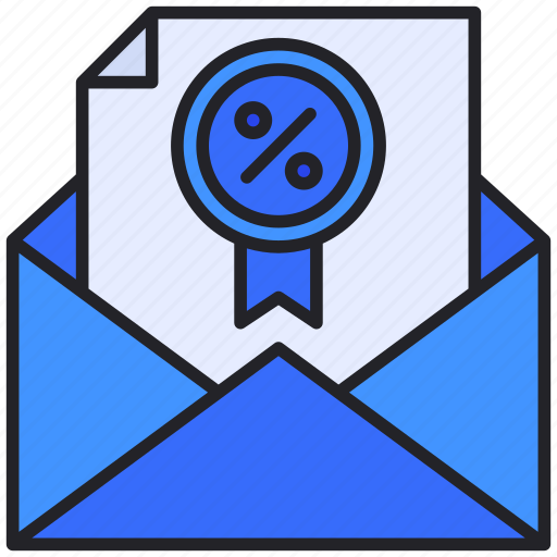Discount, document, email, envelope, letter icon - Download on Iconfinder