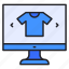 buy, ecommerce, monitor, online, shirt, shopping 