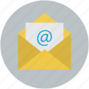 email, email message, envelope with arroba, mail message, mail open