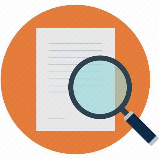 Doc searching, document searching, magnifier and document, magnifier on document, search document icon - Download on Iconfinder