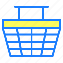 add product, ecommerce, empty basket, online shopping, shopping basket, shopping cart