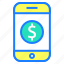 dollar, ecommerce, mobile, mobile application, payment, shopping 