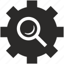 find, instrument, loop, magnifier, option, search, settings