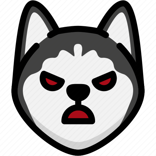 Angry, dog, emoji, emotion, expression, face, feeling icon - Download on Iconfinder
