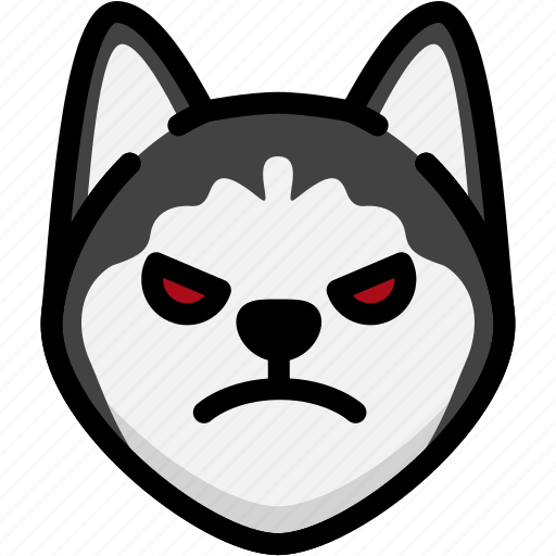Angry, emoji, emotion, expression, face, feeling, siberian husky icon - Download on Iconfinder