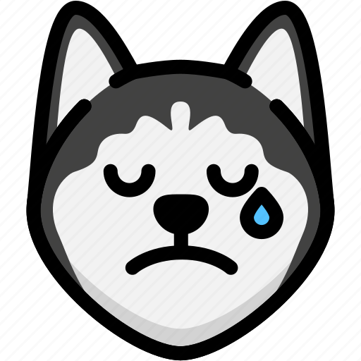 Cry, emoji, emotion, expression, face, feeling, siberian husky icon - Download on Iconfinder