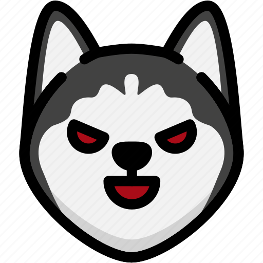 Dog, emoji, emotion, evil, expression, face, feeling icon - Download on Iconfinder