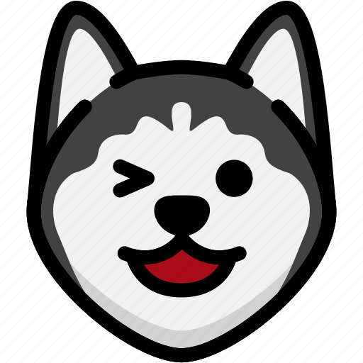 Emoji, emotion, expression, face, feeling, happy, siberian husky icon - Download on Iconfinder