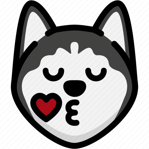 Dog, emoji, emotion, expression, face, feeling, kiss icon - Download on Iconfinder