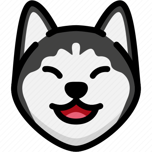 Dog, emoji, emotion, expression, face, feeling, laughing icon - Download on Iconfinder
