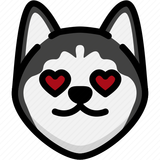 Emoji, emotion, expression, face, feeling, love, siberian husky icon - Download on Iconfinder