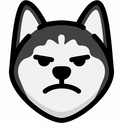 Emoji, emotion, expression, face, feeling, mad, siberian husky icon - Download on Iconfinder