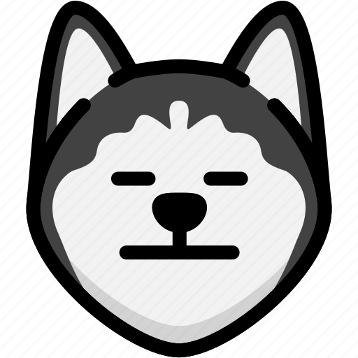 Emoji, emotion, expression, face, feeling, neutral, siberian husky icon - Download on Iconfinder
