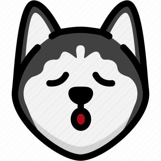 Dog, emoji, emotion, expression, face, feeling, relax icon - Download on Iconfinder