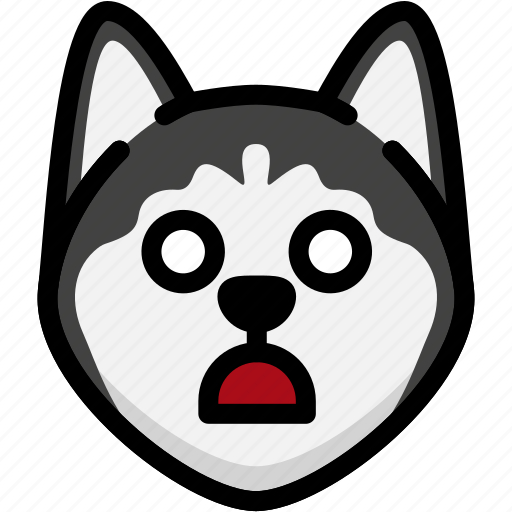 Dog, emoji, emotion, expression, face, feeling, shocked icon - Download on Iconfinder