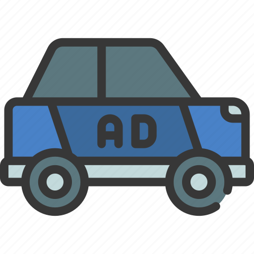 Advertise, on, car, job, profession, advert icon - Download on Iconfinder