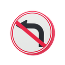 dont, turn, left, sign, traffic, warning, safety, instruction, rule