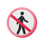 prohibited, for, pedestrians, sign, traffic, warning, safety, instruction, rule 