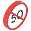 50 speed ban, guidepost, road arrow, road direction, road guide, speed symbol 