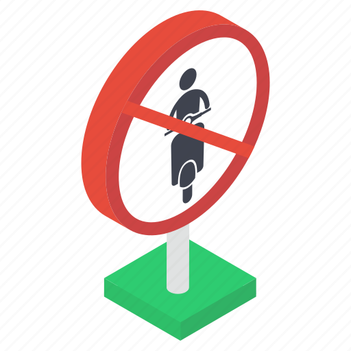 Bike ban, bike prohibition, scooter not allowed, stop motorbike, vehicle restriction icon - Download on Iconfinder