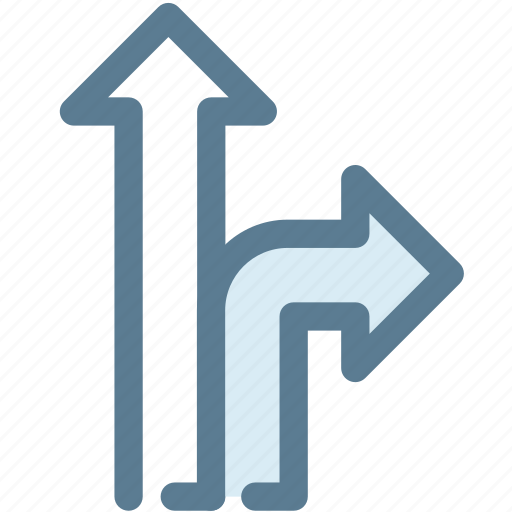Arrow, go straight on, junction, navigate, navigation, sign, turn right icon - Download on Iconfinder