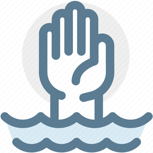 Drowning, for help, hand, help, navigation, sign, water icon - Download on Iconfinder