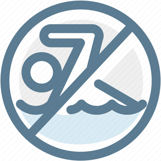 Navigation, no, no swimming, prohibited, sign, swimming, warning icon - Download on Iconfinder
