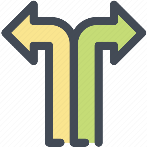 Arrow, intersection, navigate, sign, turn left, turn left and turn right, turn right icon - Download on Iconfinder