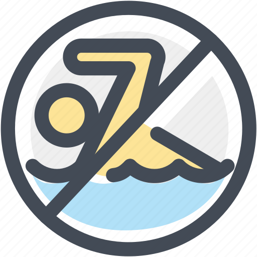 Navigation, no, no swimming, prohibited, sign, swimming, warning icon - Download on Iconfinder