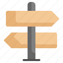 arrow, sign, right, left, signboard icon, direction