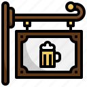 signboard, signage, beer, mug, bar, square