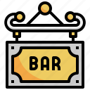 signboard, square, pub, bar, horizontal